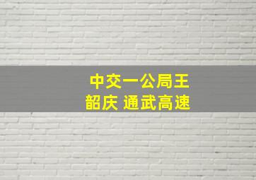 中交一公局王韶庆 通武高速